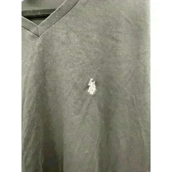 U.S. Polo Assn. Men's 100% Cotton Super Soft Black V-Neck T-Shirt - Size 2XL - Picture 2 of 4